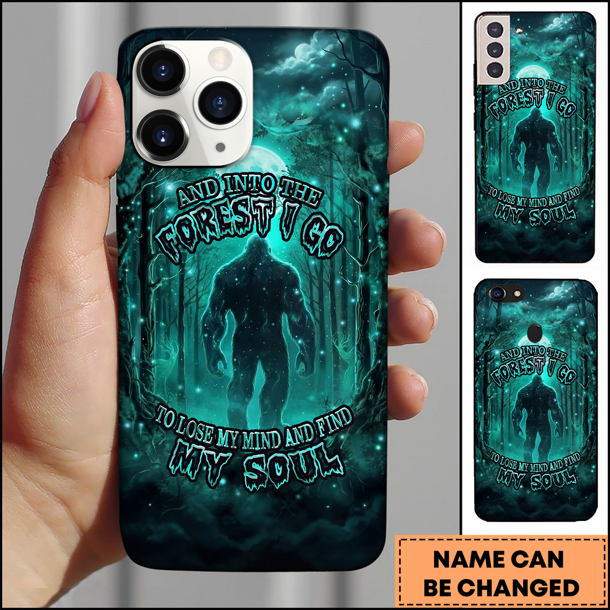 Blisscorners Bigfoot Forest Quote Art 3D Phonecase