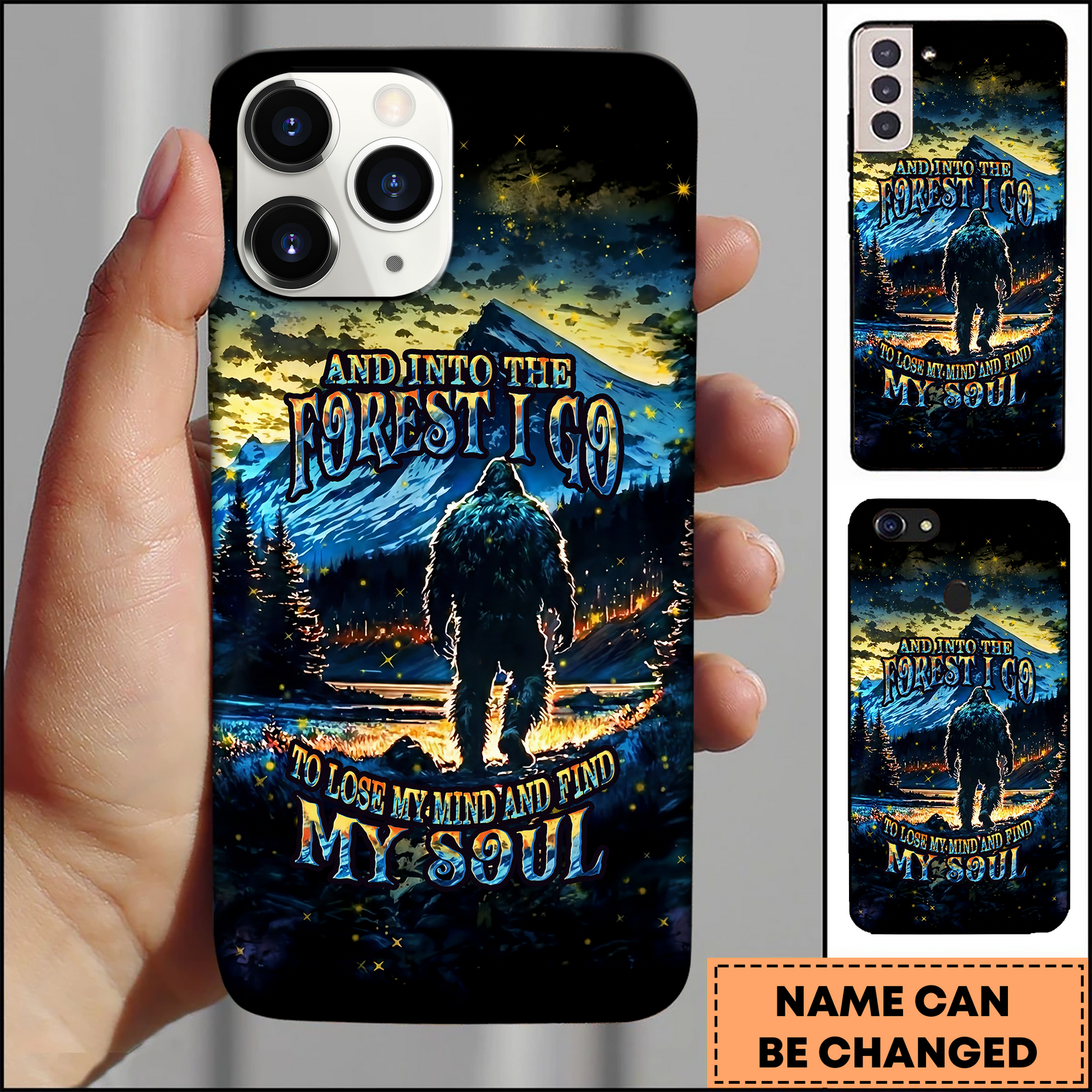 Blisscorners Bigfoot Mountain Night Adventure 3D Phonecase
