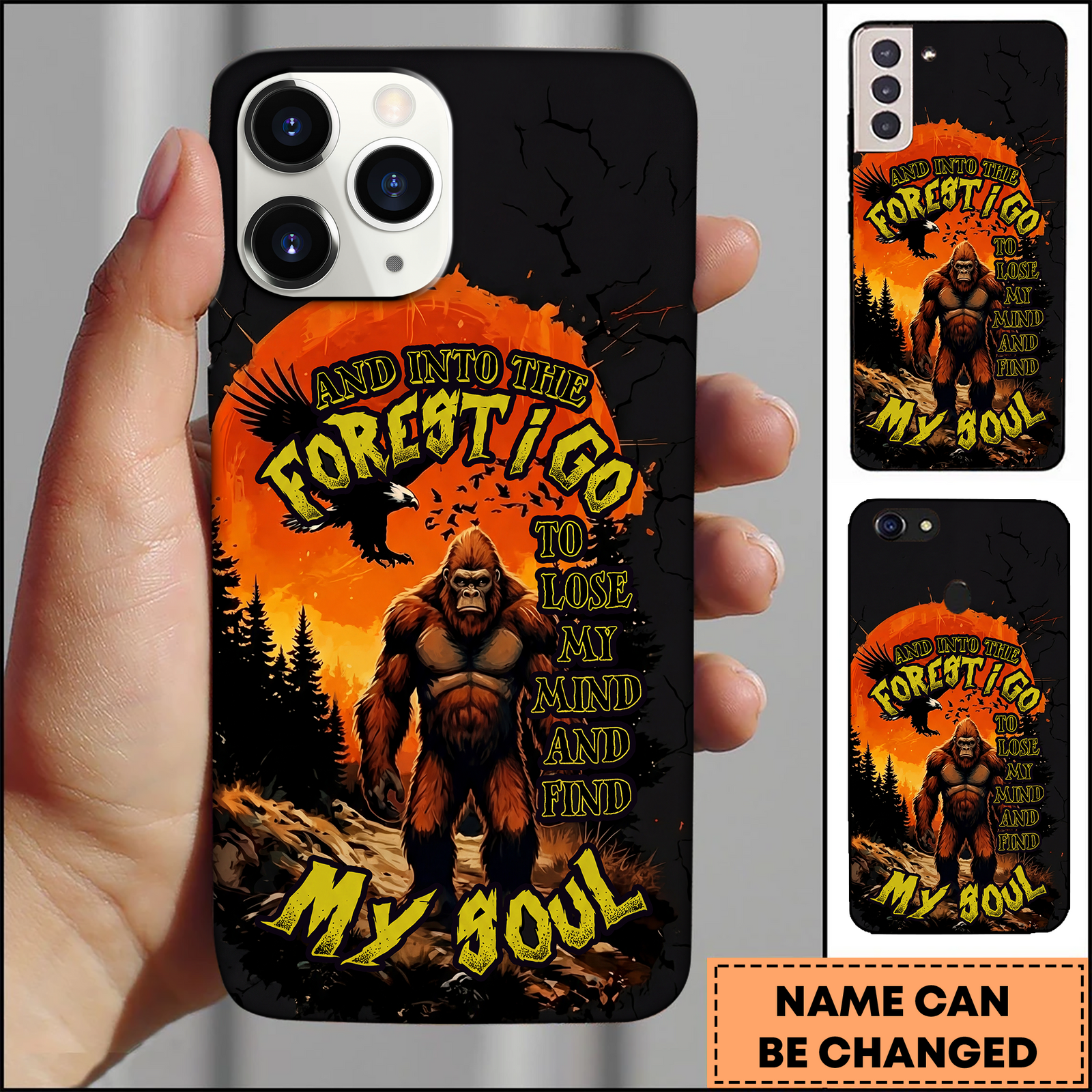 Blisscorners Bigfoot Halloween Moon Illustration 3D Phonecase