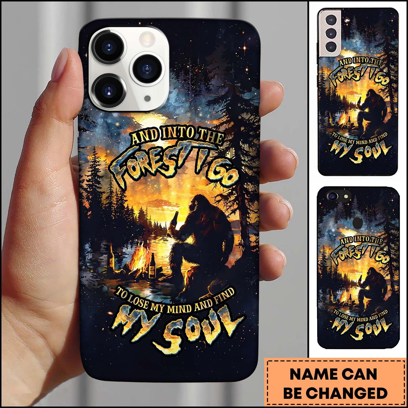 Blisscorners Sasquatch Campfire Sunset Adventure 3D Phonecase