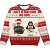 Christmas Just A Dad And His Girl - Personalized Unisex Ugly Sweater