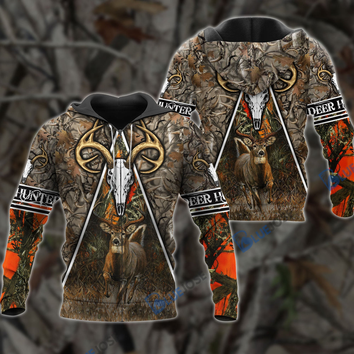 Blisscorners Personalized Name Deer Hunting Pattern 3D Shirts