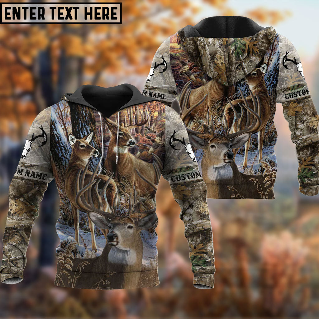 Blisscorners Custom Name Hunting Deer Autunm Style Shirt 3D Shirt