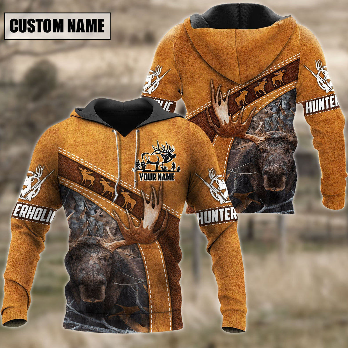 Blisscorners Moose Hunting Leather Pattern 3D Shirts