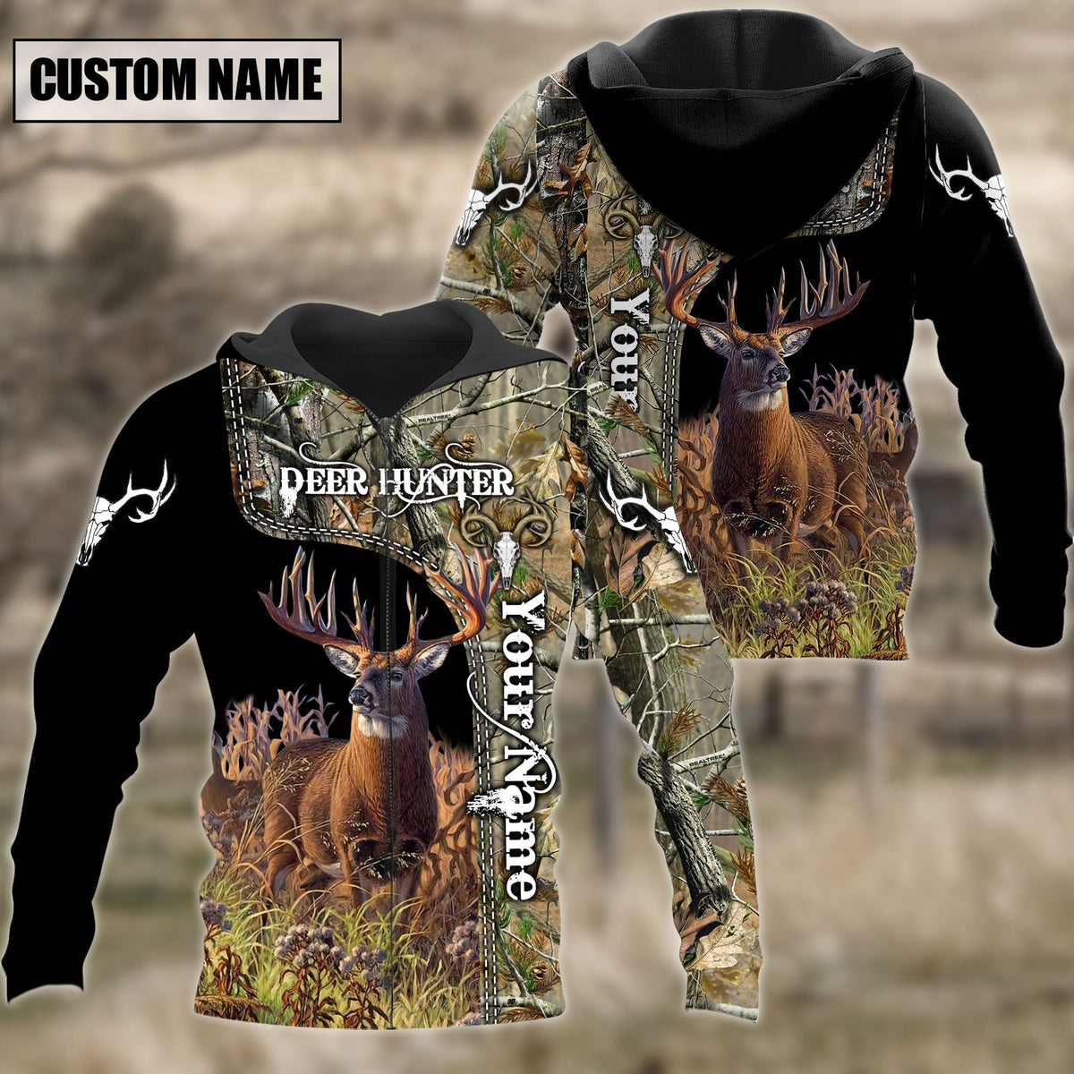 Blisscorners Custom Name Deer Hunting 3D Design All Over Printed