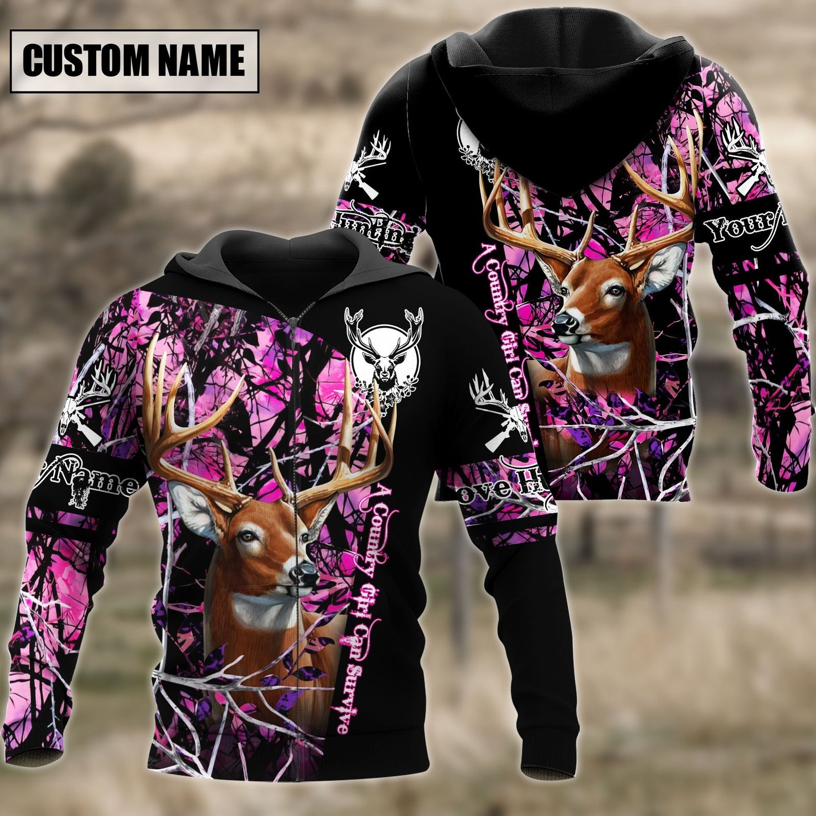 Blisscorners Customized Name Love Hunting 3D Shirts