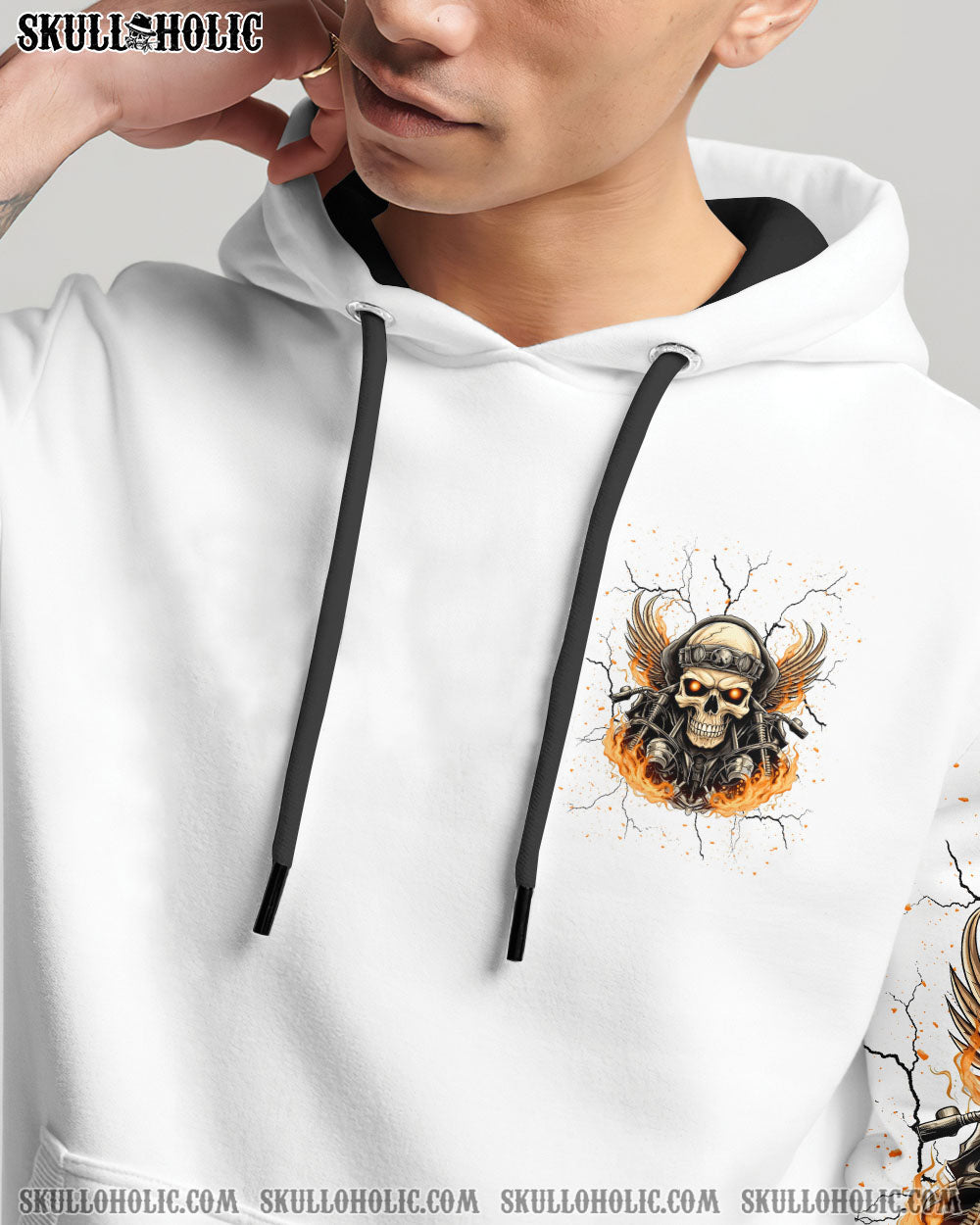 BLISSCORNERS BIKERS SMILE BACK SKULL BIKER  ALL OVER PRINT