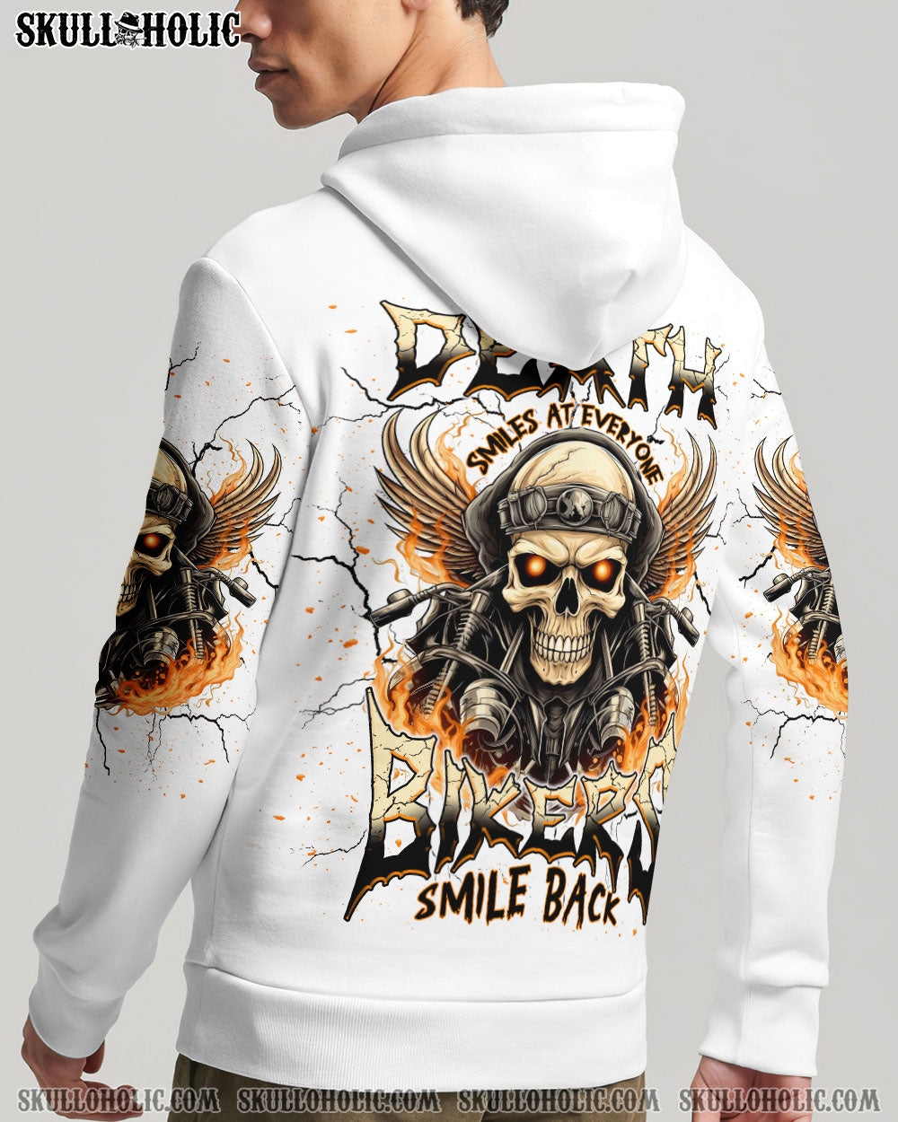 BLISSCORNERS BIKERS SMILE BACK SKULL BIKER  ALL OVER PRINT