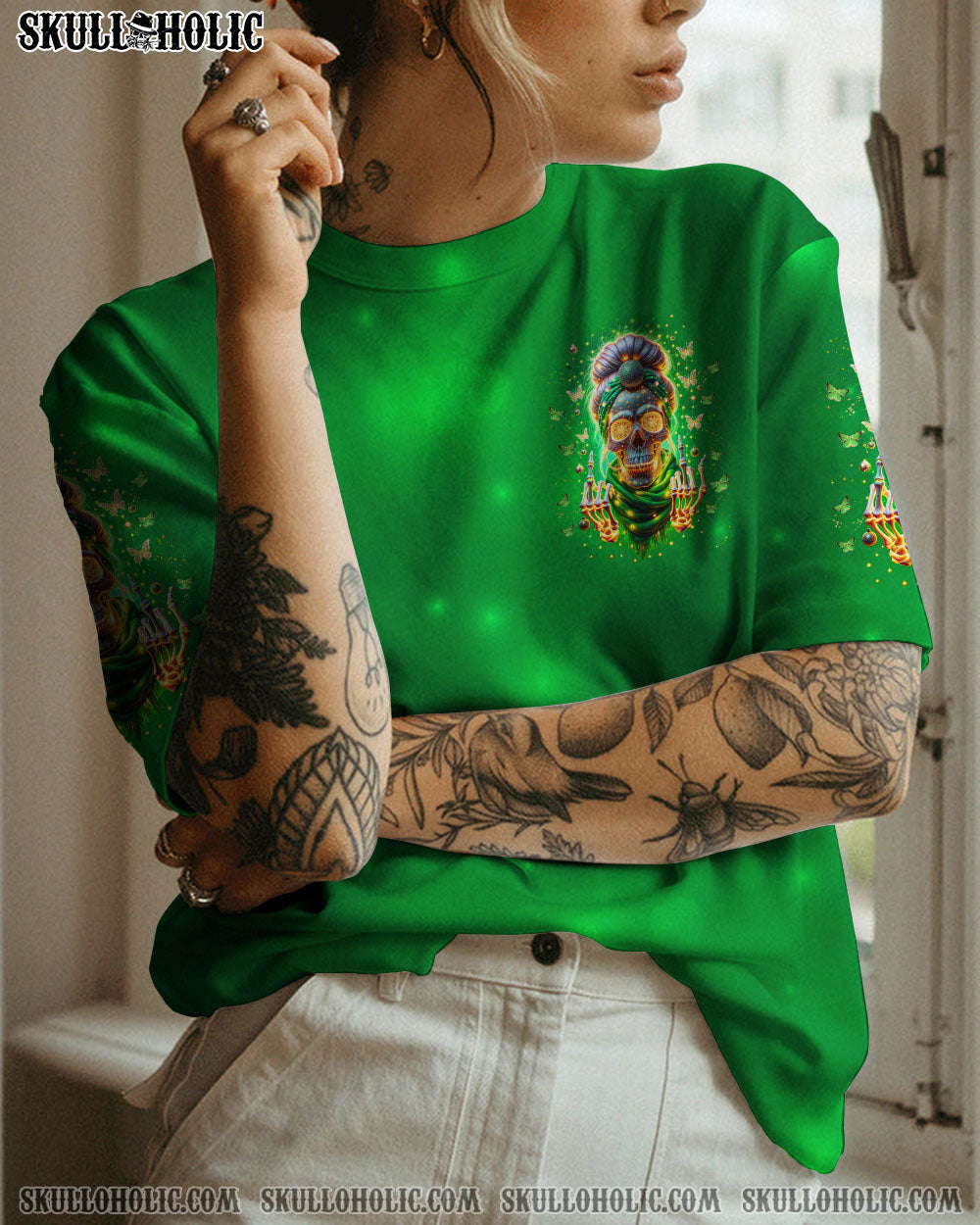 BLISSCORNERS I'M A B DON'T TRY ME ROSE MESSY BUN ALL OVER PRINT
