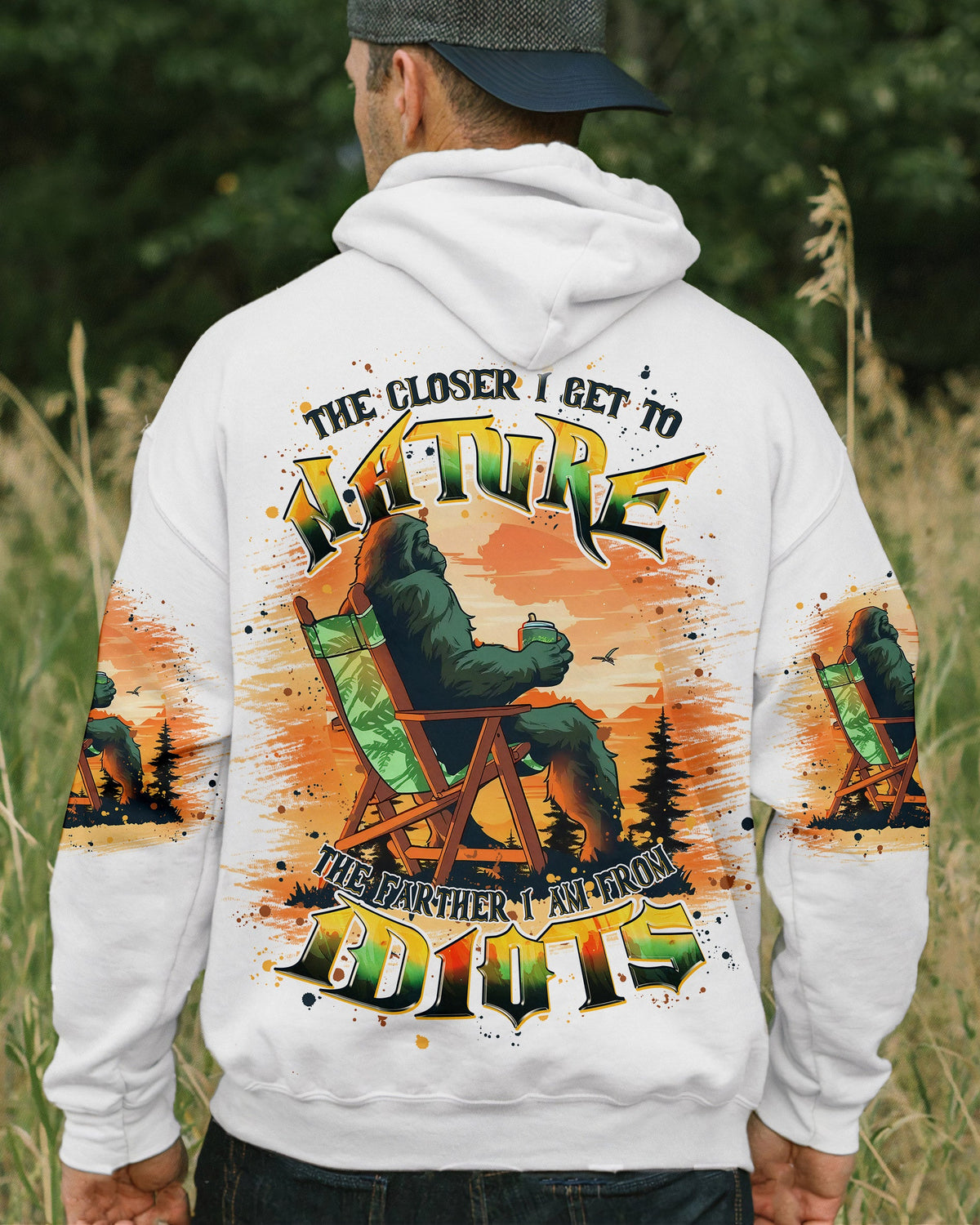 BLISSCORNERS THE CLOSER I GET TO NATURE BIGFOOT ALL OVER PRINT