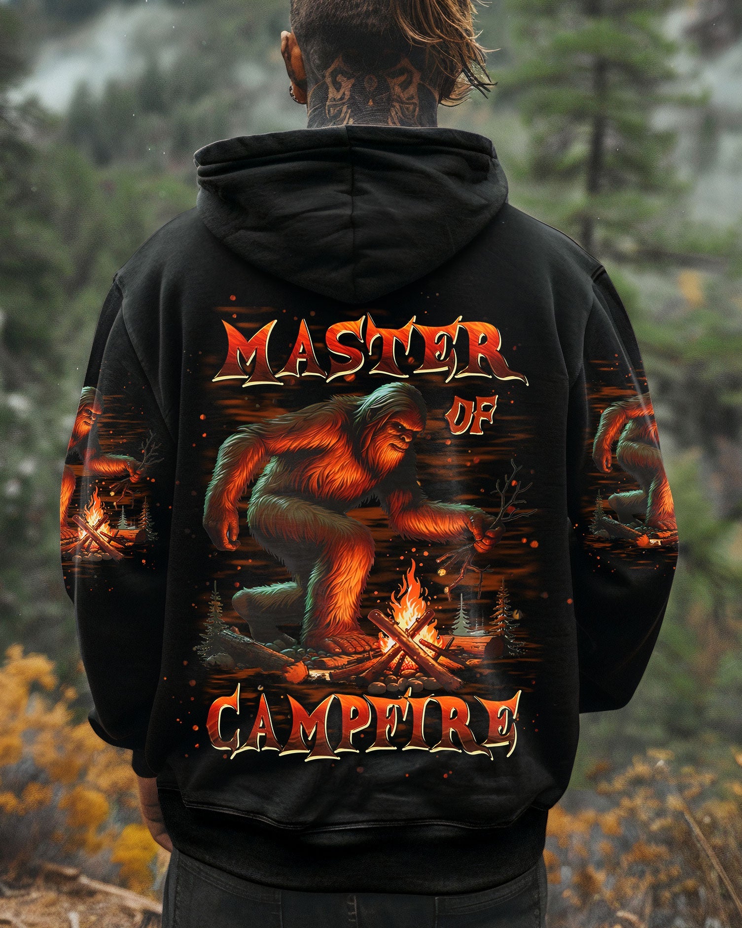 BLISSCORNERS MASTER OF CAMPFIRE BIGFOOT  ALL OVER PRINT
