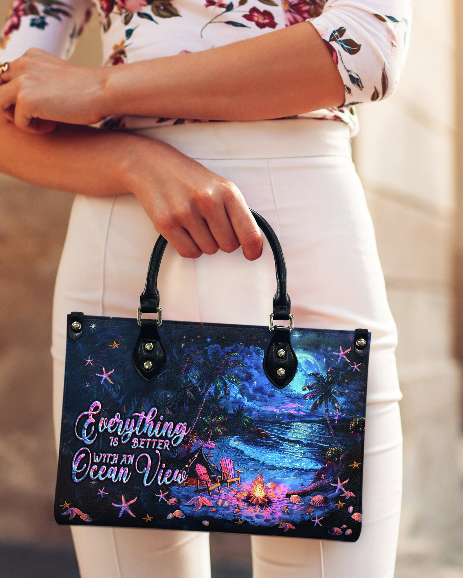 BLISSCORNERS EVERYTHING IS BETTER LEATHER HANDBAG