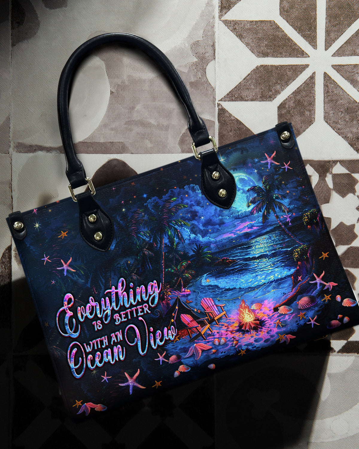 BLISSCORNERS EVERYTHING IS BETTER LEATHER HANDBAG