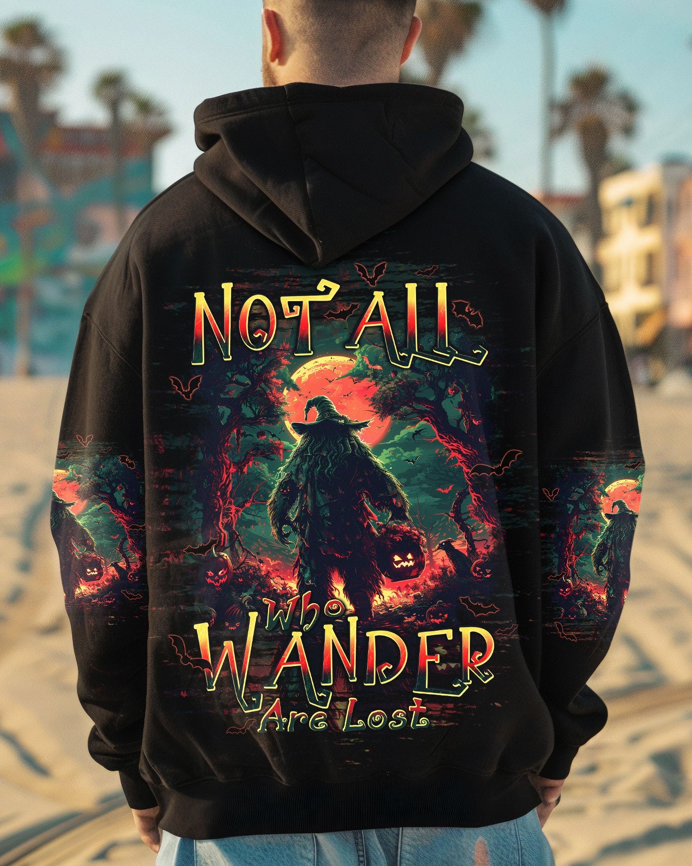 BLISSCORNERS NOT ALL WHO WANDER ARE LOST BIGFOOT HALLOWEEN ALL OVER PRINT