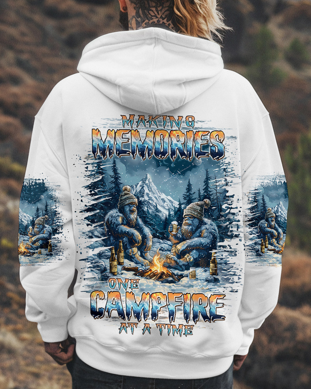 BLISSCORNERS MAKING MEMORIES ONE CAMPFIRE AT A TIME BIGFOOT ALL OVER PRINT
