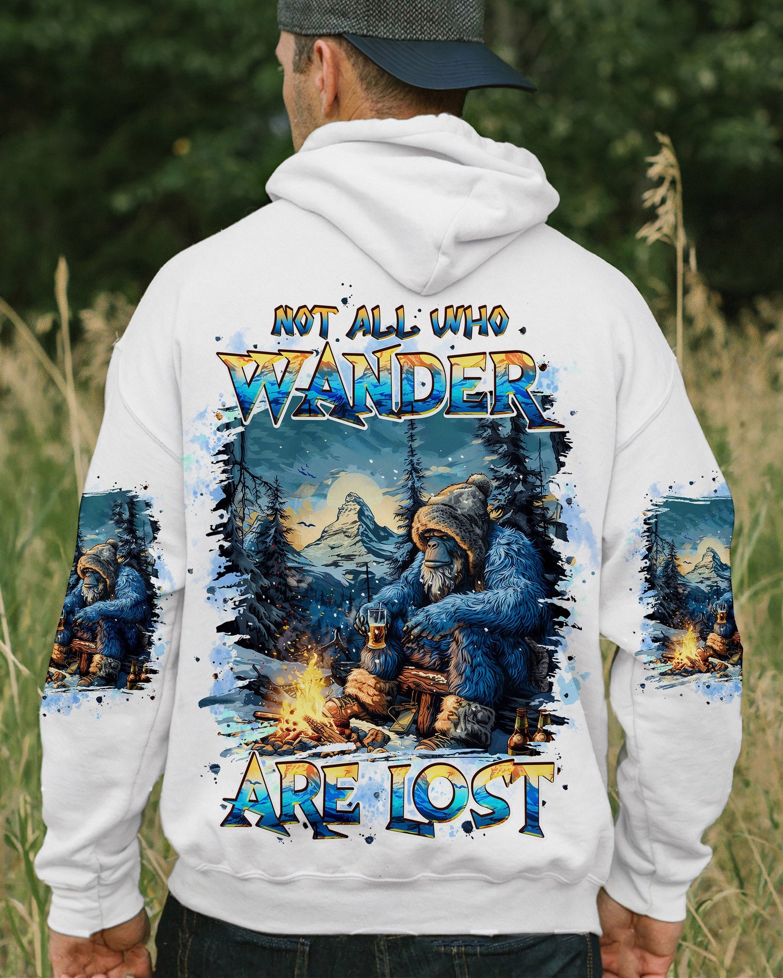 BLISSCORNERS NOT ALL WHO WANDER ARE LOST BIGFOOT ALL OVER PRINT