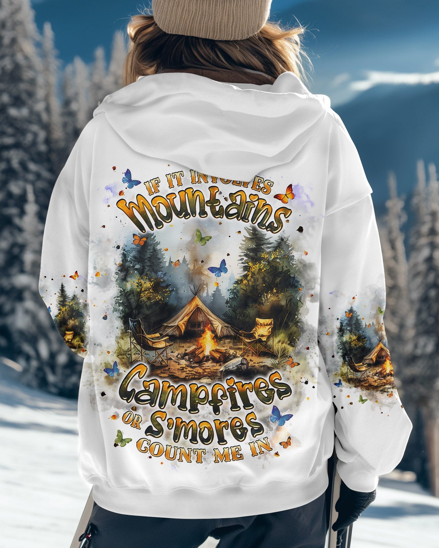 BLISSCORNERS IF IT INVOLVES MOUNTAINS CAMPFIRES ALL OVER PRINT
