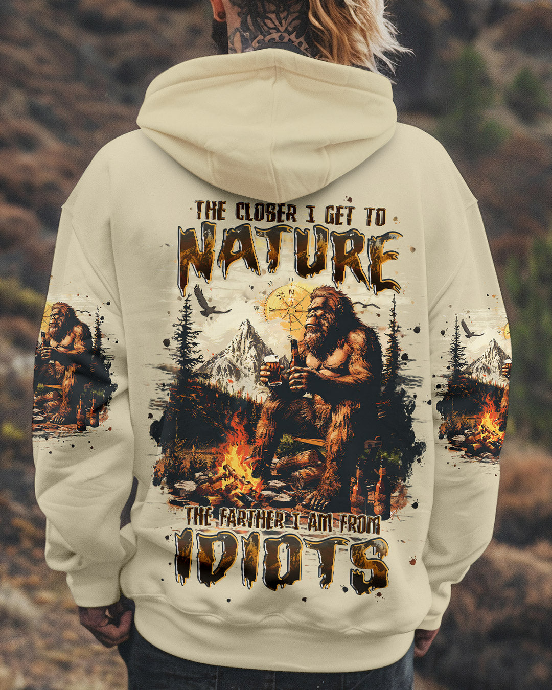 BLISSCORNERS THE CLOSER I GET TO NATURE BIGFOOT ALL OVER PRINT