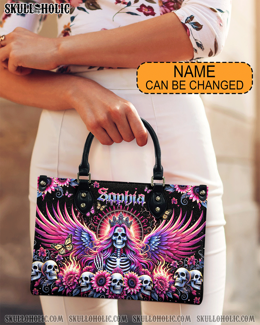 BLISSCORNERS QUEEN SKULL LEATHER HANDBAG