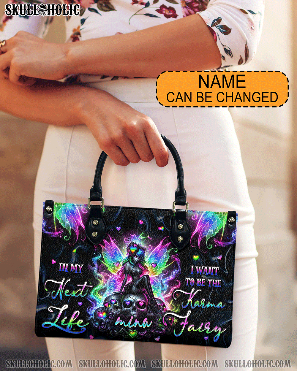 BLISSCORNERS KARMA FAIRY SKULL LEATHER HANDBAG