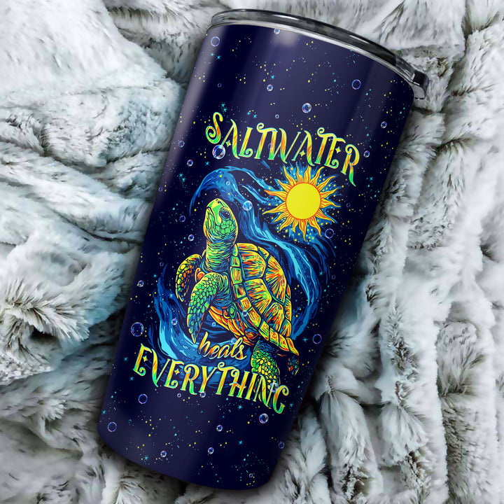 BLISSCORNERS SALTWATER HEALS EVERYTHING TURTLE TUMBLER - TLPQ2711245