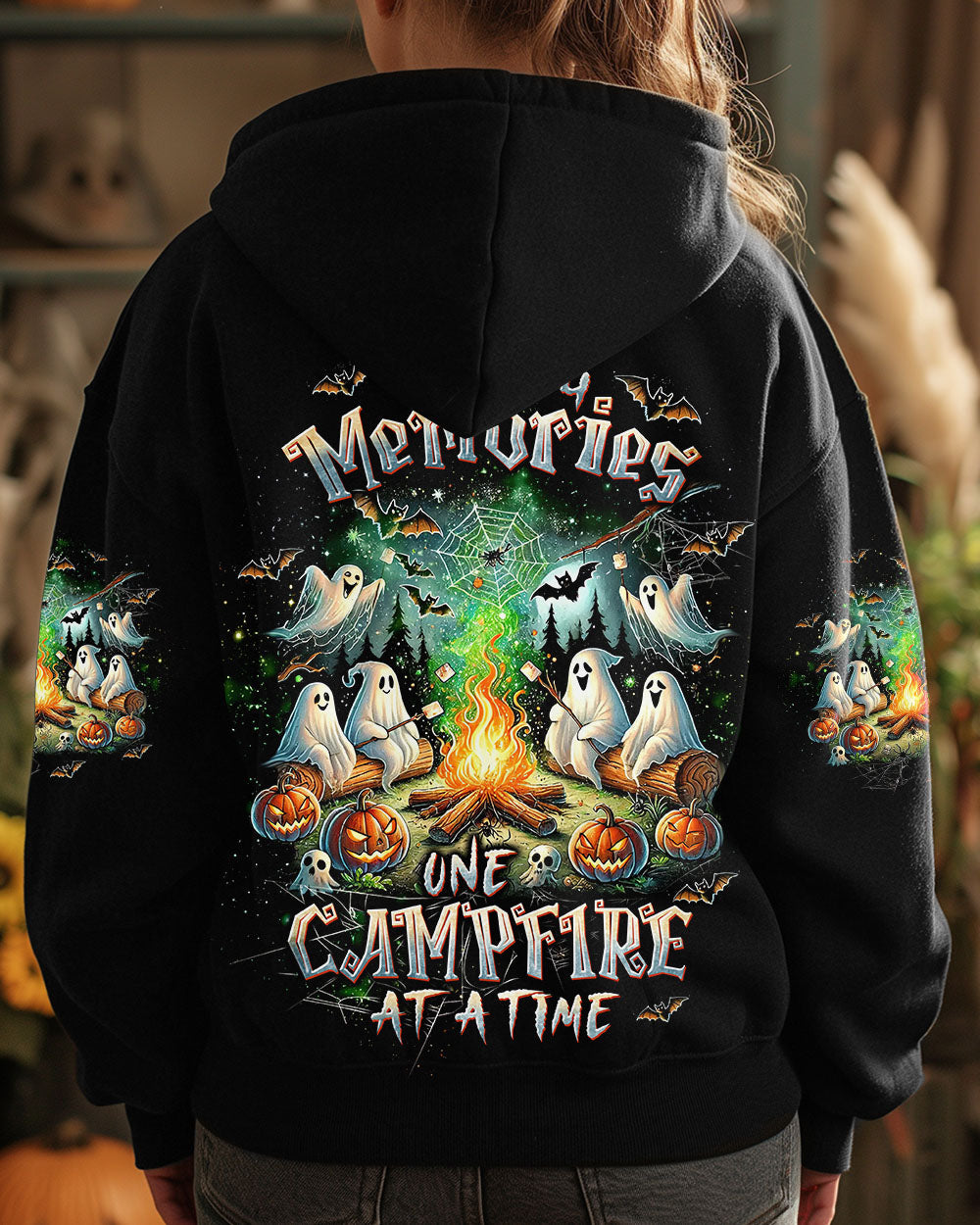 BLISSCORNERS MAKING MEMORIES ONE CAMPFIRE AT A TIME BOOS HALLOWEEN ALL OVER PRINT