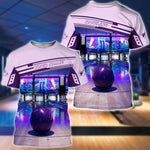 Blisscorners Purple Bowling Ball Personalized Name 3D Shirt