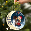 Christmas Family Couple I'm Always With You - Memorial Gift For Couples - Personalized Custom Circle Ceramic Ornament