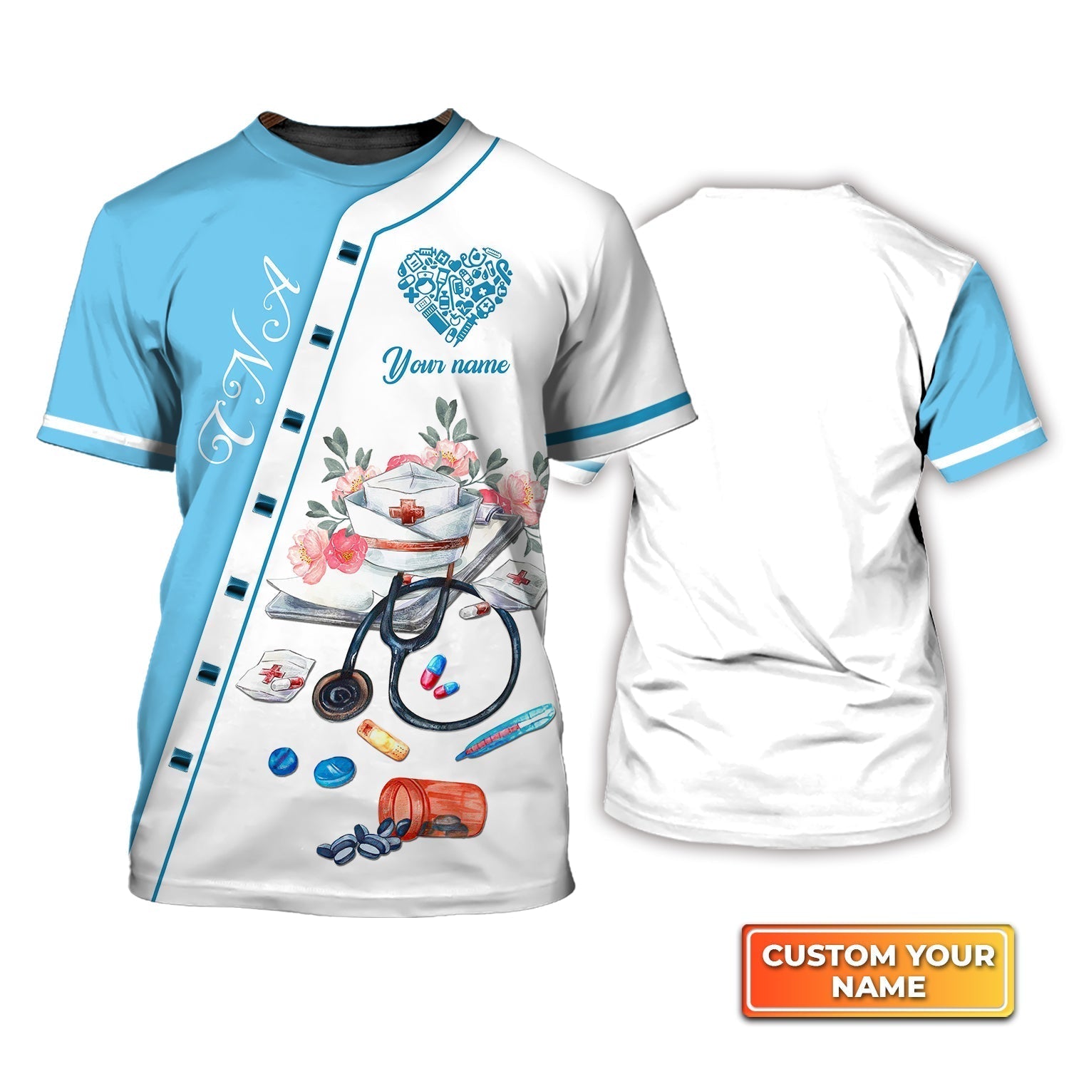 Blisscorners Custom Cna Life 3D T Shirt Nursing Painting 3D All Over Print Shirt Men Women
