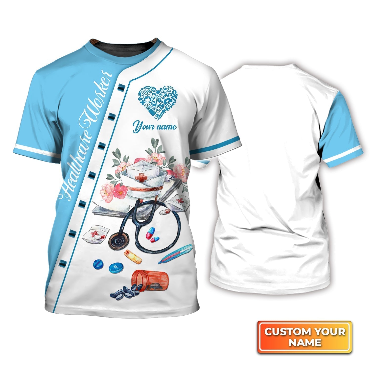 Blisscorners Custom 3D Healthcare Worker Life Nursing Painting Shirt Gift For Nurse