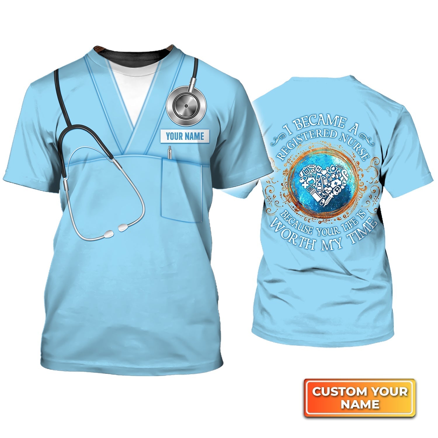 Blisscorners Personalized 3D Shirt For A Nurse I Became A Rnnursing Painting 3D Shirt