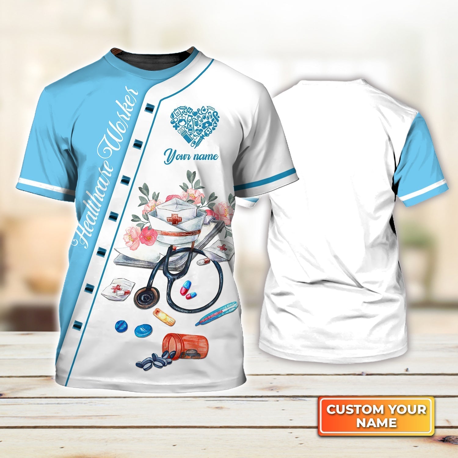Blisscorners Custom 3D Healthcare Worker Life Nursing Painting Shirt Gift For Nurse
