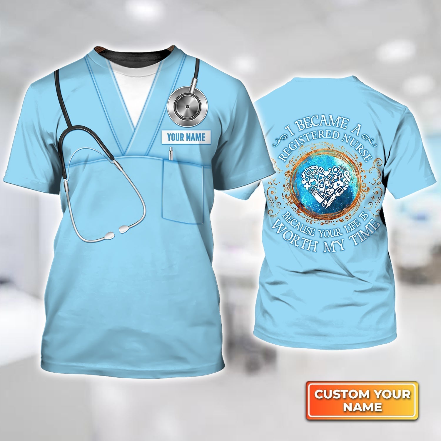 Blisscorners Personalized 3D Shirt For A Nurse I Became A Rnnursing Painting 3D Shirt