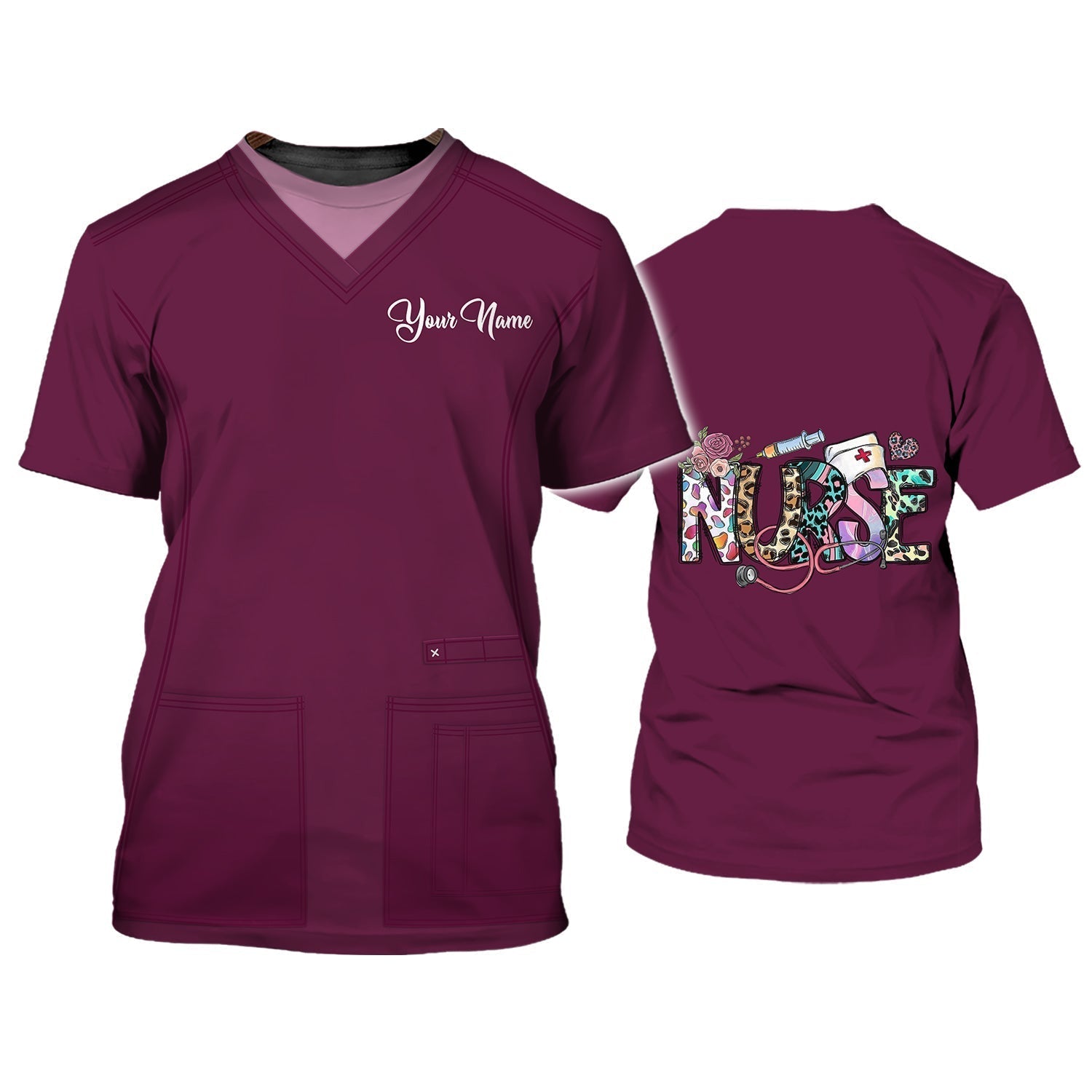 Blisscorners Personalized Name 3D Nursing Graduate T shirt Registered Nurse Shirts