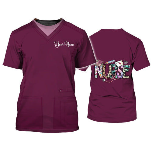 Blisscorners Personalized Name 3D Nursing Graduate T shirt Registered Nurse Shirts