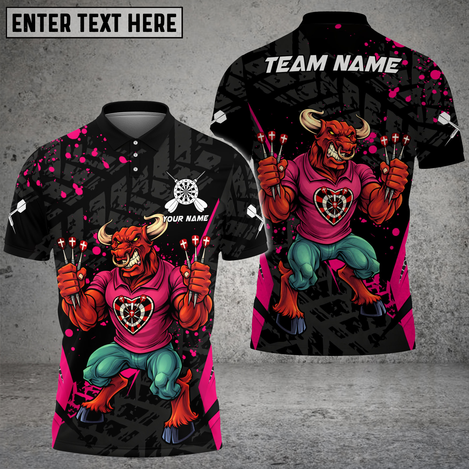 Blisscorners Minotaur Bull Darts Champion Multicolor Options Personalized Name, Team Name 3D Shirt (4 Colors)