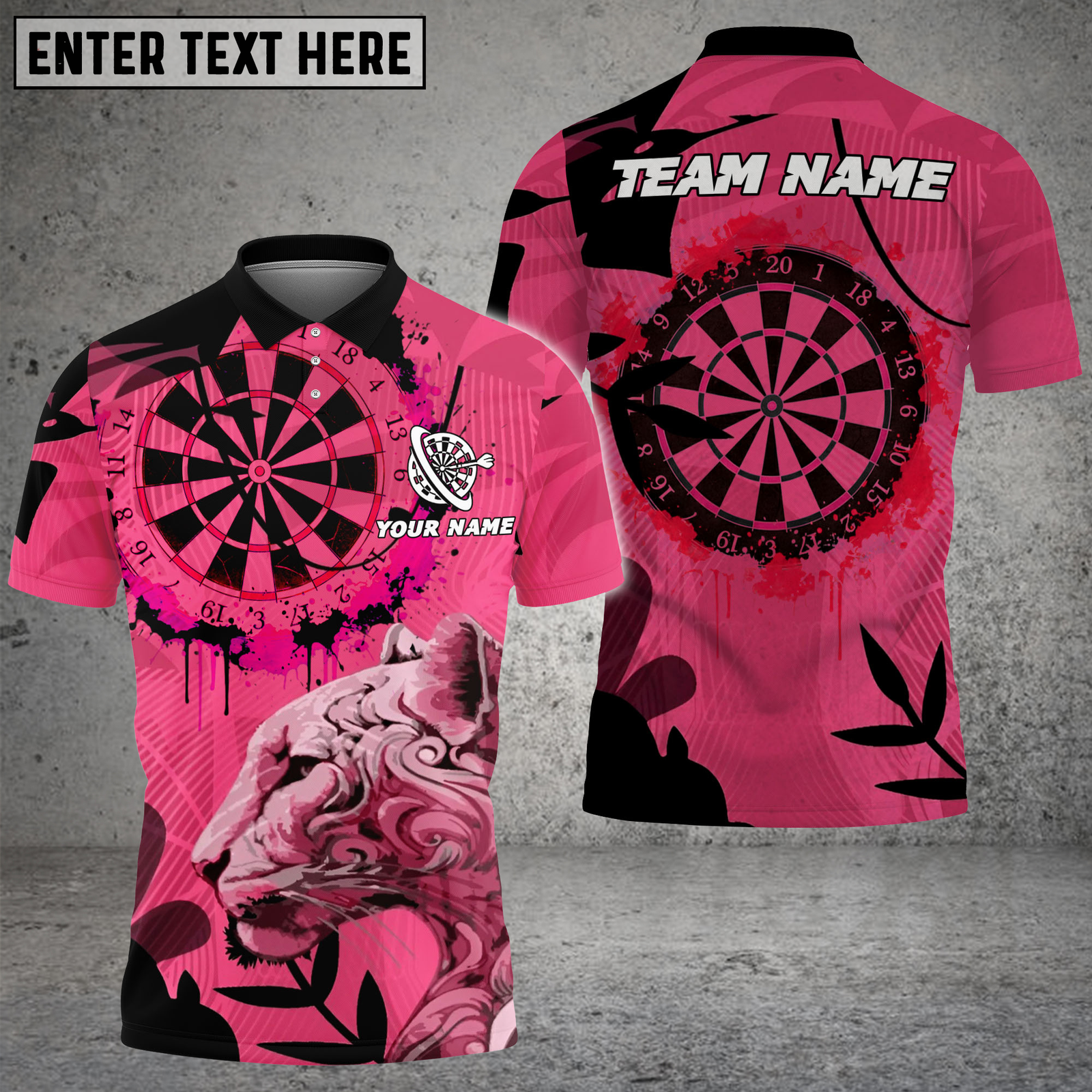 Blisscorners Darts Shirt Panther Artistic Dartboard Pattern Multicolor Options Personalized Name, Team Name 3D Shirt (4 Colors)