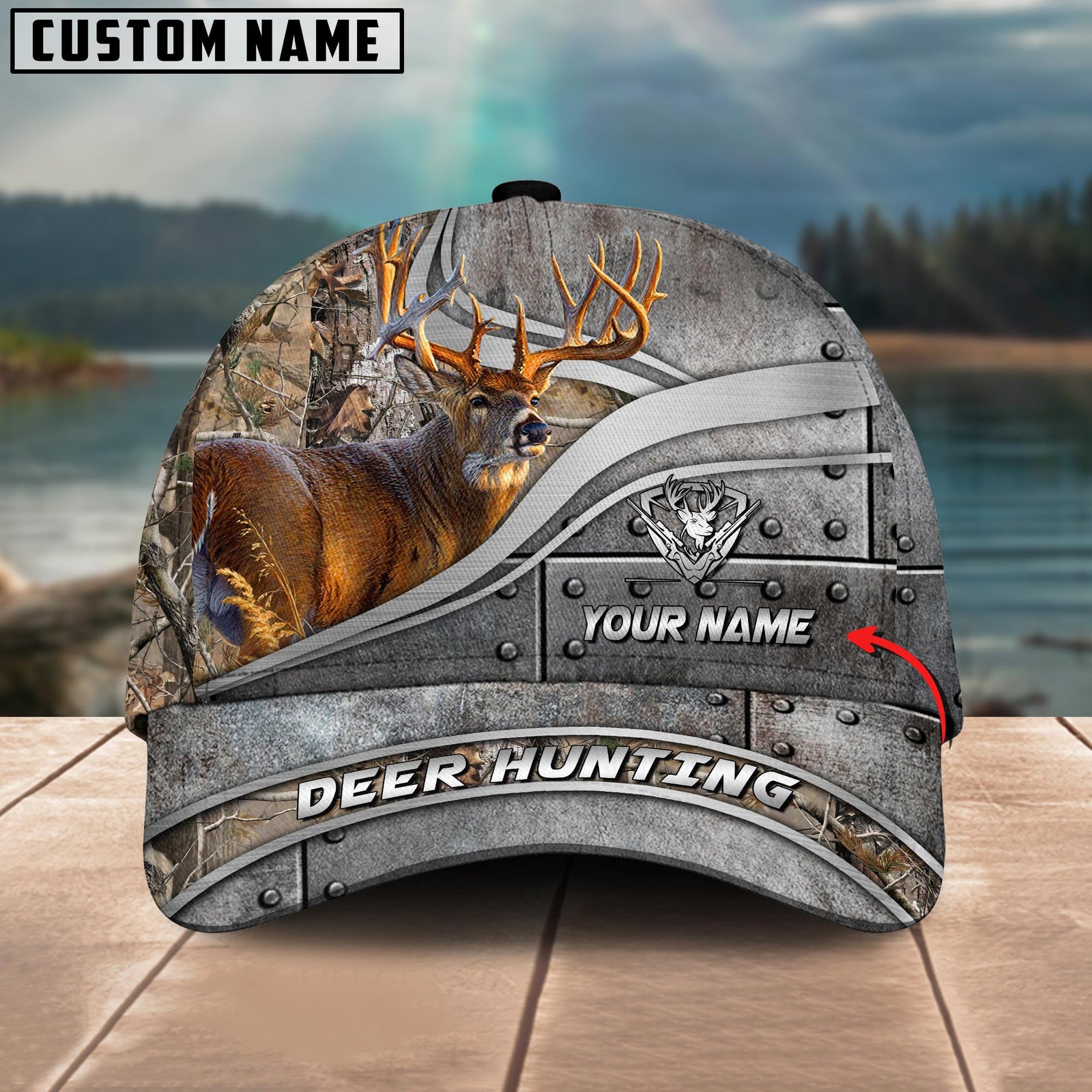 Blisscorners Deer Hunting Steel Armor Multicolor Options Personalized Name 3D Cap