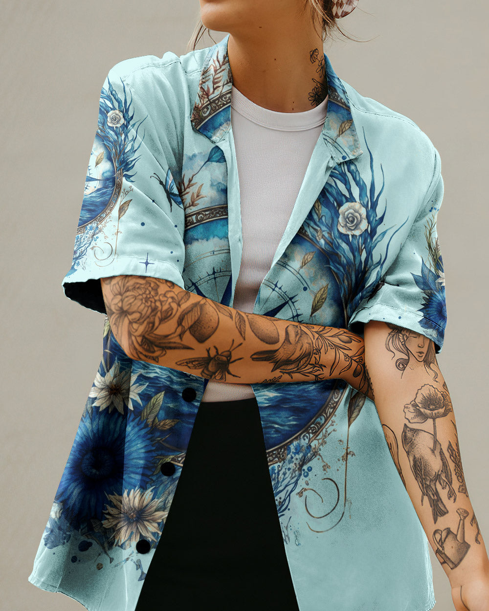 BLISSCORNERS SMELL THE SEA AND FEEL THE SKY HAWAIIAN SHIRT