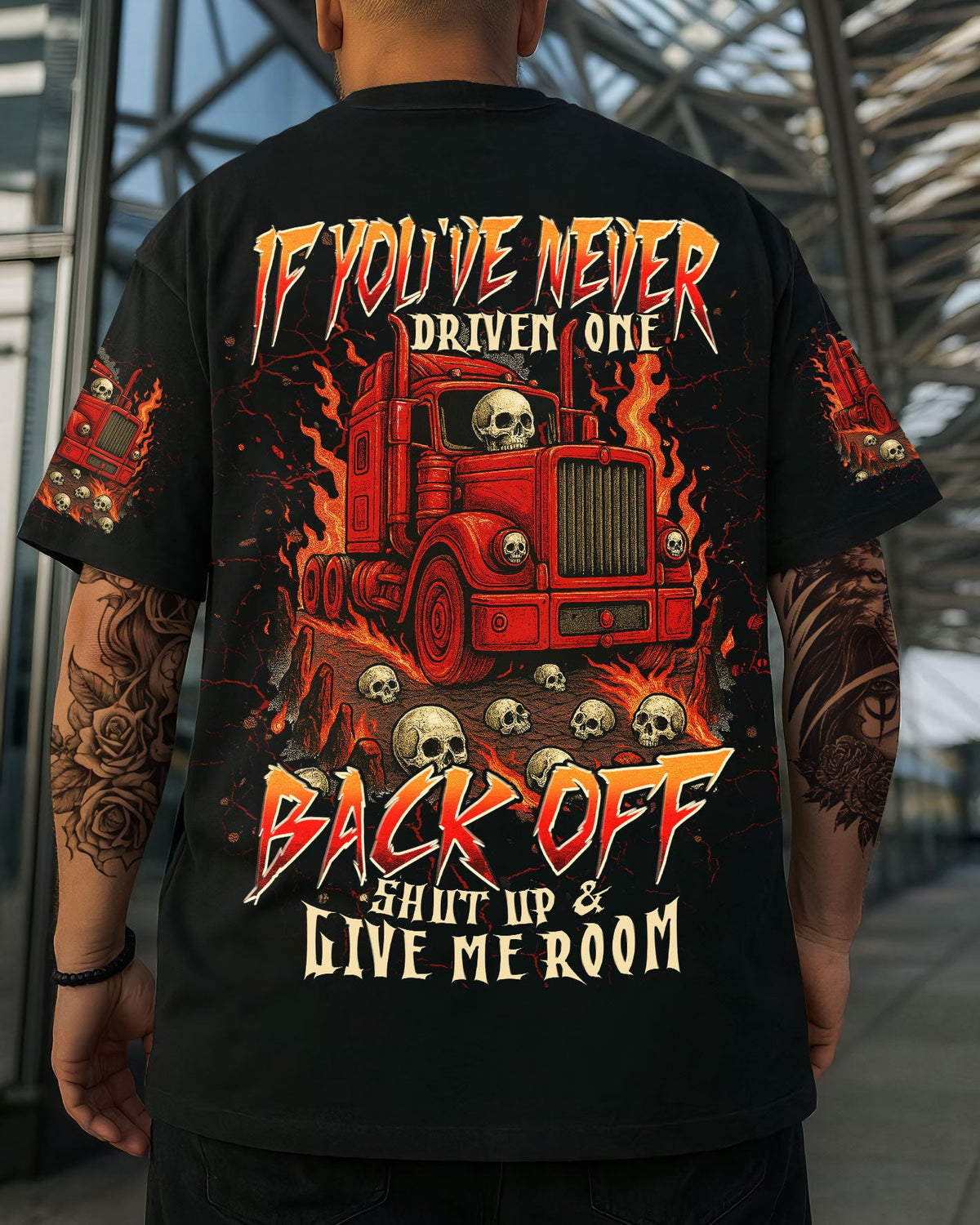 BLISSCORNERS I AM A TRUCKER SKULL ALL OVER PRINT