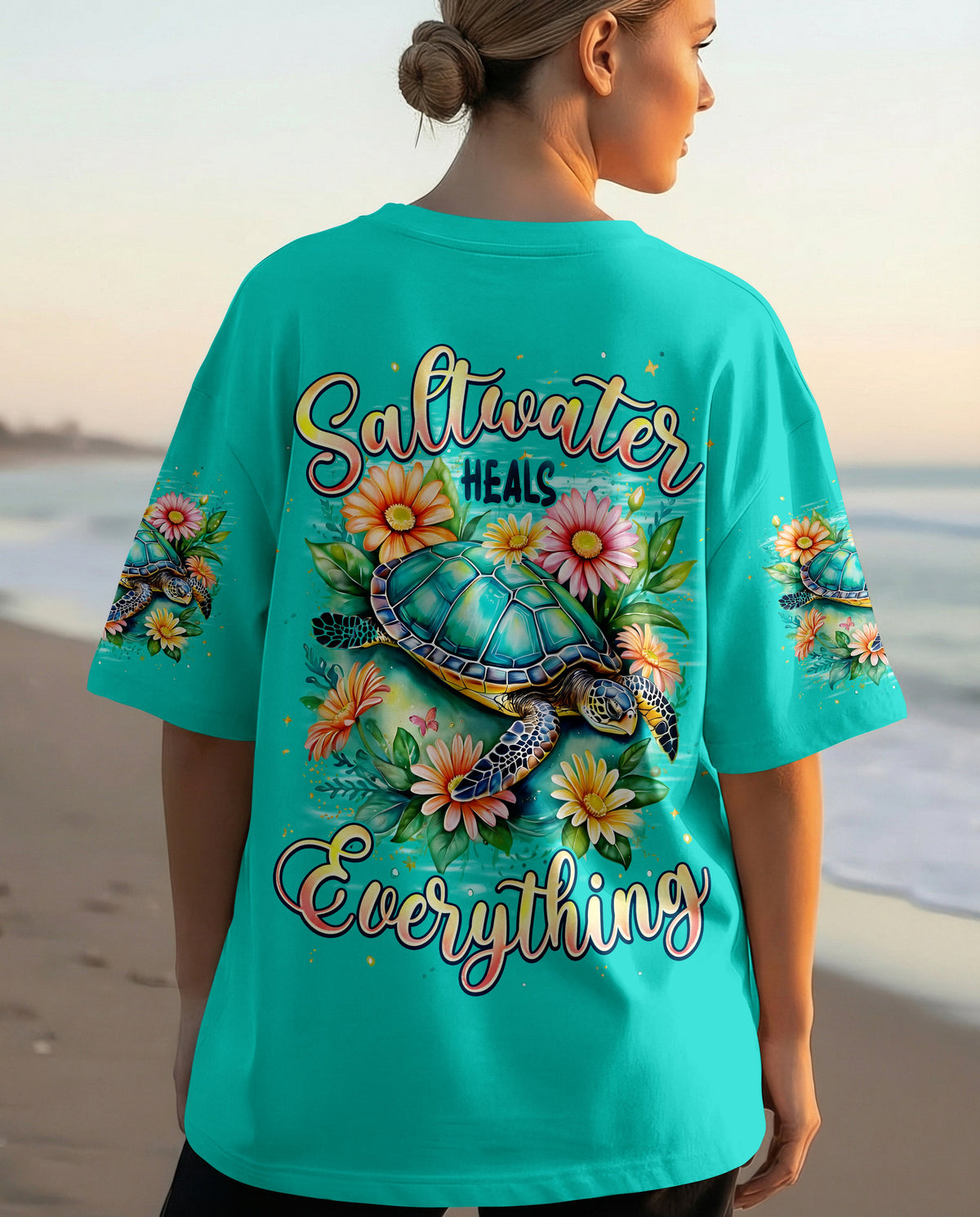 BLISSCORNERS SALTWATER HEALS EVERYTHING TURTLE ALL OVER PRINT