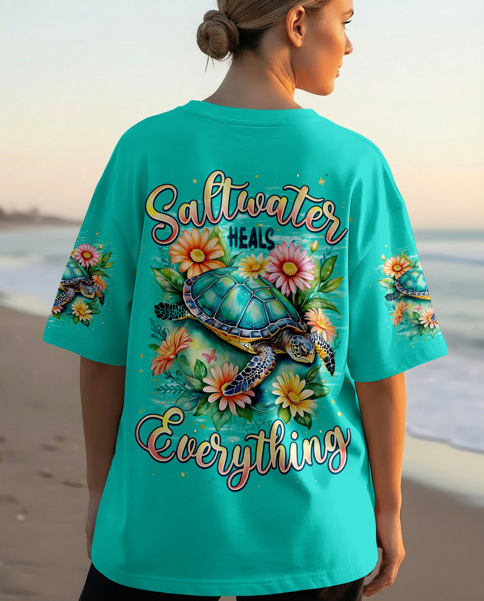 BLISSCORNERS SALTWATER HEALS EVERYTHING TURTLE ALL OVER PRINT
