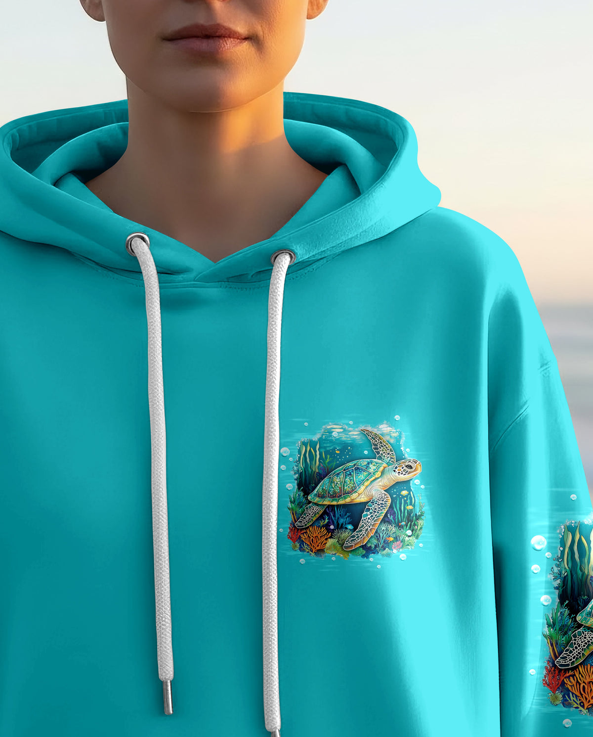 BLISSCORNERS SMELL THE SEA FEEL THE BREEZE TURTLE ALL OVER PRINT