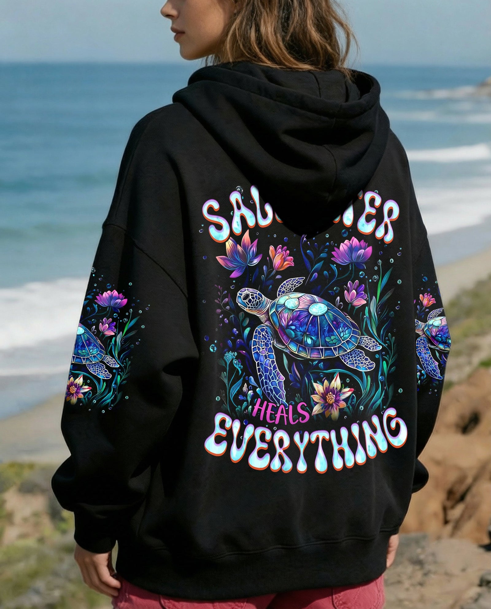BLISSCORNERS SALTWATER HEALS EVERYTHING TURTLE ALL OVER PRINT