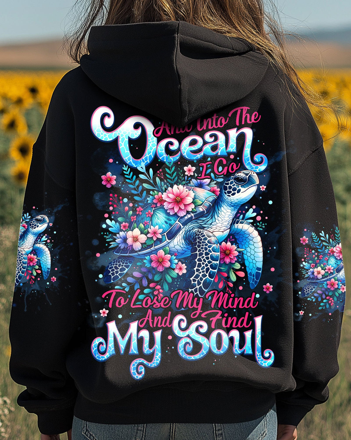 BLISSCORNERS AND INTO THE OCEAN I GO TURTLE ALL OVER PRINT