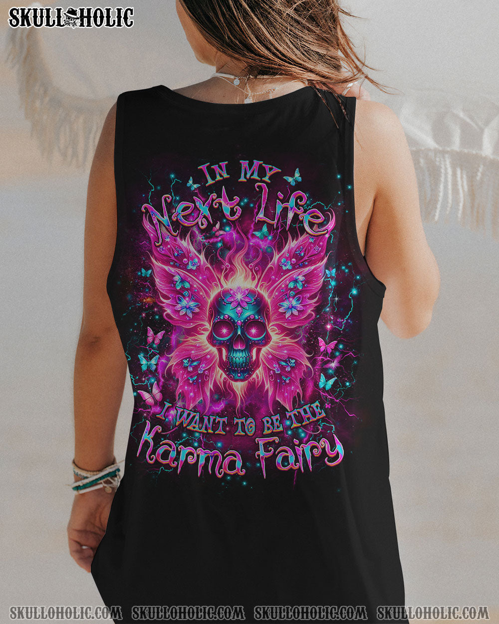 BLISSCORNERS KARMA FAIRY SKULL WINGS ALL OVER PRINT