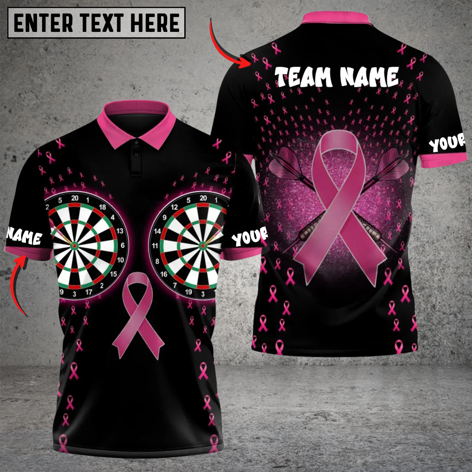 Blisscorners Strong In Pink Darts Personalized Name 3D Unisex Shirt