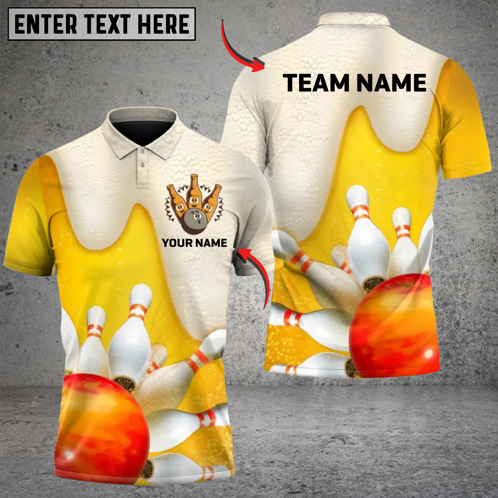 Blisscorners Cold Beer & Bowling Strike Personalized Name 3D Unisex Shirt