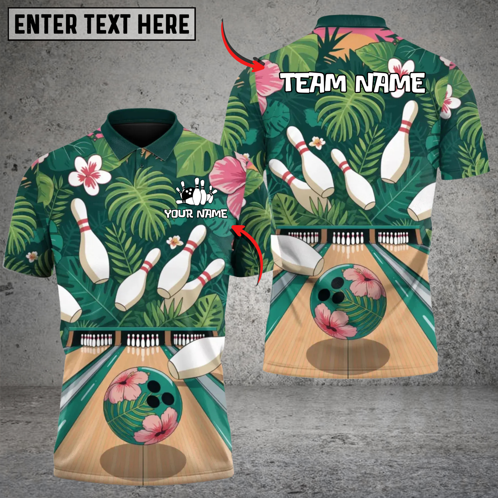 Blisscorners Tropical Paradise Bowling Personalized Name 3D Unisex Shirt