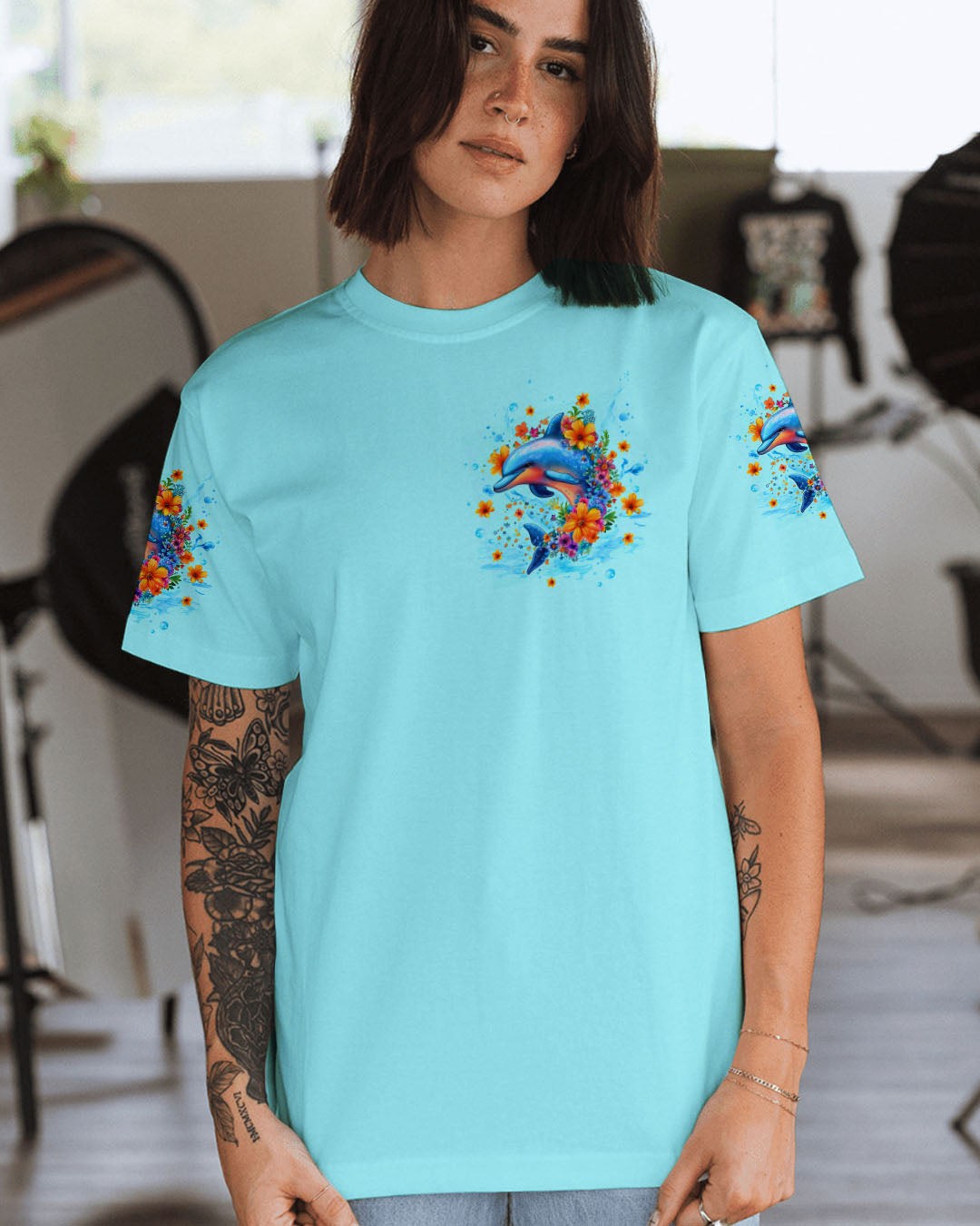 BLISSCORNERS DANCING WITH DOLPHINS ALL OVER PRINT
